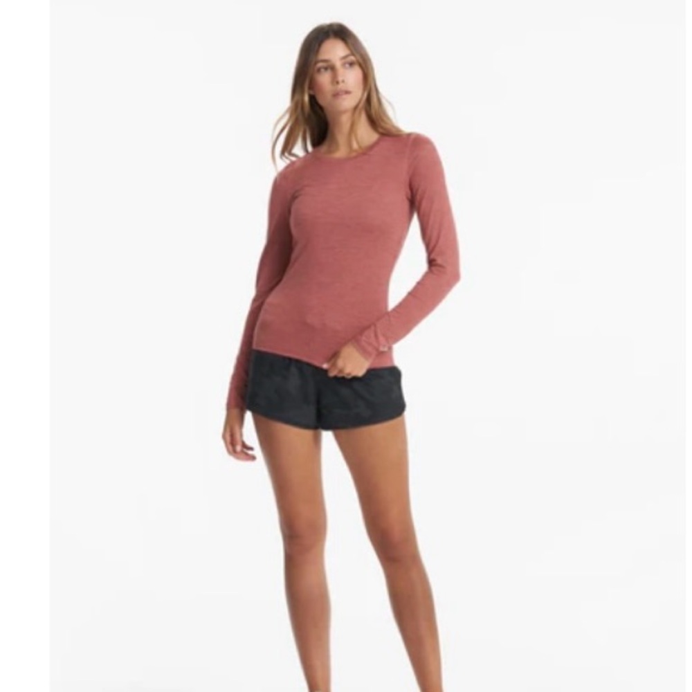 Long sleeve lux crew.  Rosewood.  Size M